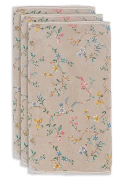 Badetuch Set/3 Les Fleurs Khaki 55x100 cm