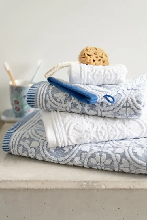 Badetuch Set/3 Tile de Pip weiß 55x100 cm