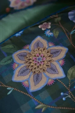 Bettbezugsset Flores Felices Dunkelblau