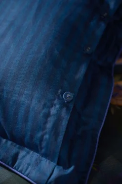 Bettbezugsset Flores Felices Dunkelblau