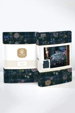 Bettbezugsset Flores Felices Dunkelblau