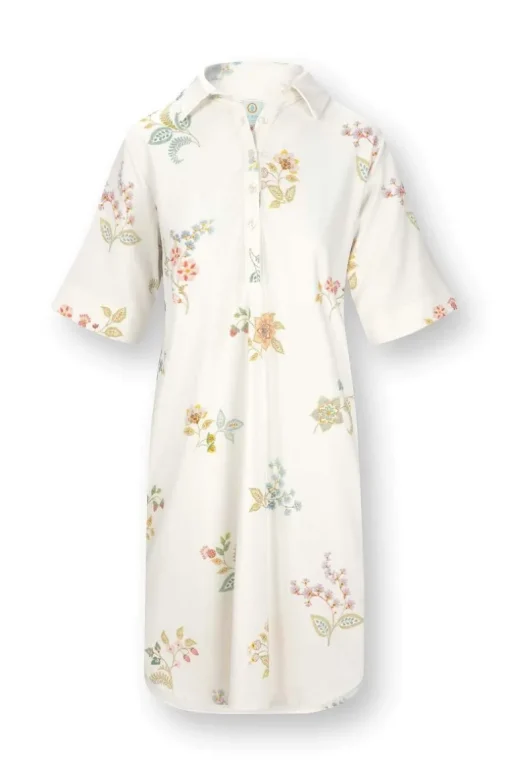 Dewi Nachthemd Kurze Ärmeln Blossom Chique Weiss