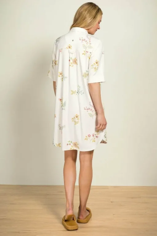 Dewi Nachthemd Kurze Ärmeln Blossom Chique Weiss