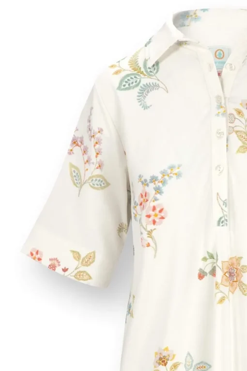 Dewi Nachthemd Kurze Ärmeln Blossom Chique Weiss