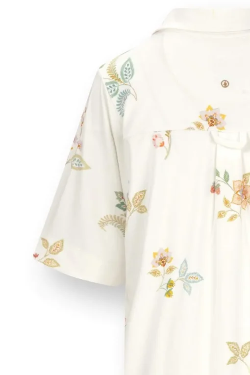 Dewi Nachthemd Kurze Ärmeln Blossom Chique Weiss