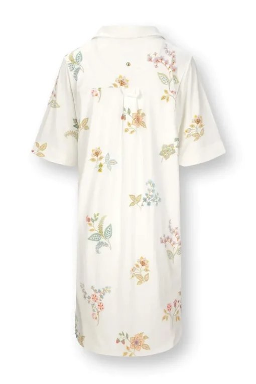 Dewi Nachthemd Kurze Ärmeln Blossom Chique Weiss