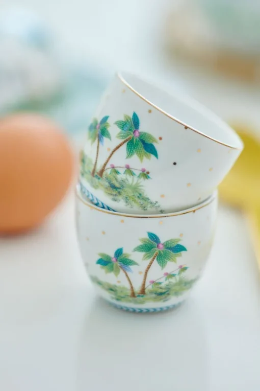 Eierbecher Jolie Punkte Gold Blau