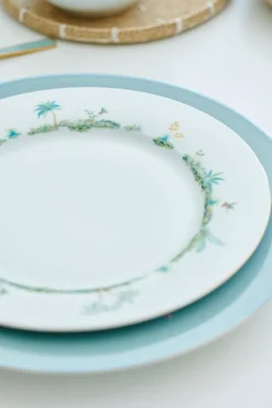 Essteller Jolie Punkte Gold Blau 26.5cm