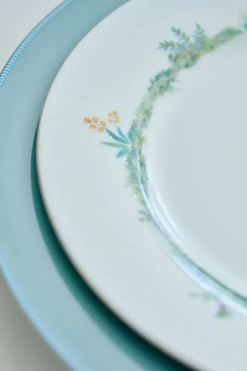 Essteller Jolie Punkte Gold Blau 26.5cm
