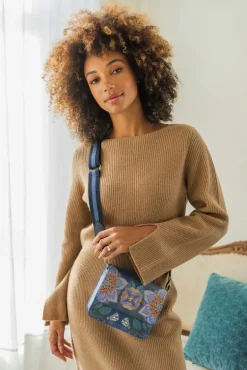 Fenna Schultertasche Klein Flores Felices Dunkel Blau