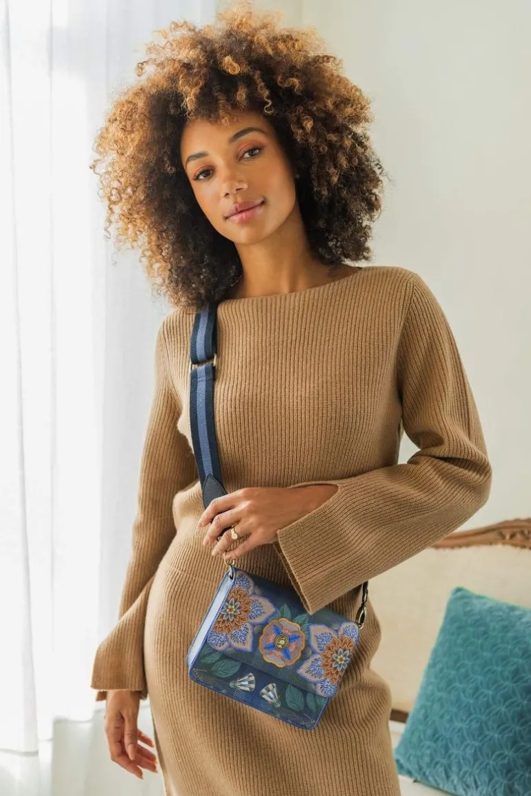 Fenna Schultertasche Klein Flores Felices Dunkel Blau