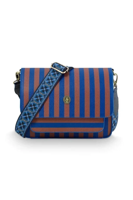 Fenna Schultertasche Mittel Streifen Blau