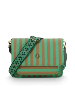 Fenna Schultertasche Mittel Streifen Grün
