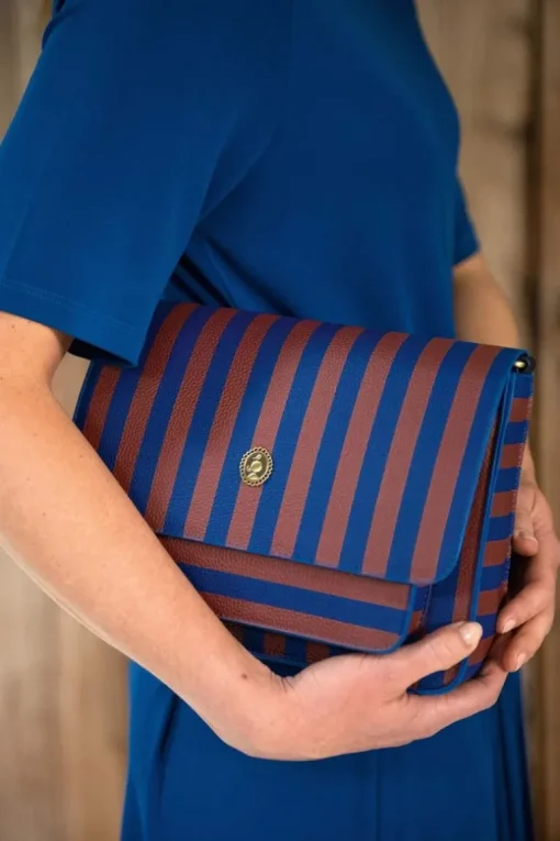 Fenna Schultertasche Mittel Streifen Blau