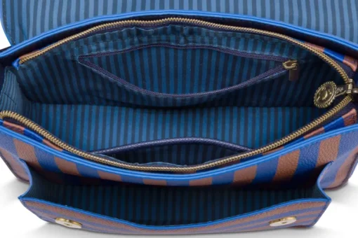Fenna Schultertasche Mittel Streifen Blau