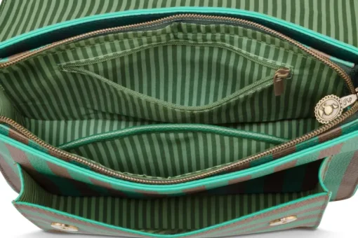 Fenna Schultertasche Mittel Streifen Grün