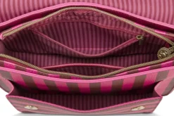 Fenna Schultertasche Mittel Streifen Rosa