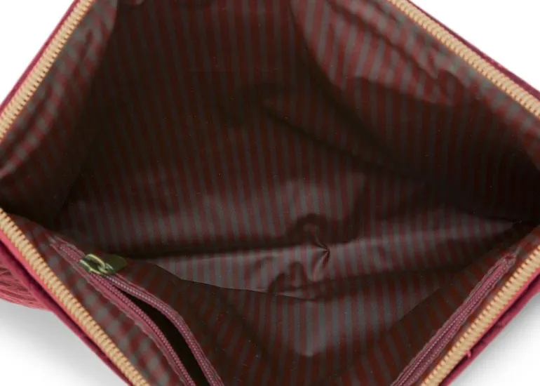 Flaches Necessaire Gross Samt Quiltey Days Rot