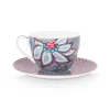 Flower Festival Cappuccino Tasse & Undertasse Hellblau