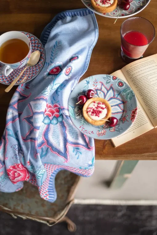 Flower Festival Cappuccino Tasse & Undertasse Hellblau
