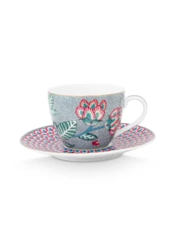 Flower Festival Espresso Tasse & Undertasse Hellblau