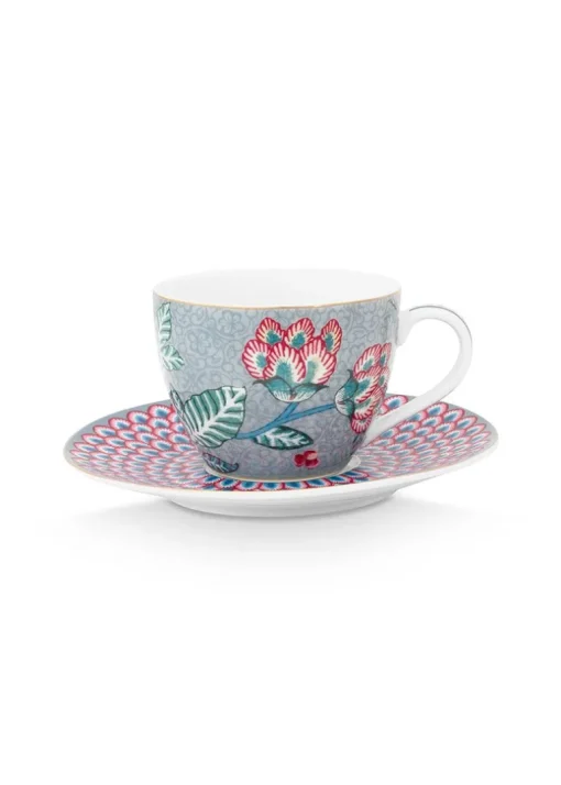 Flower Festival Espresso Tasse & Undertasse Hellblau