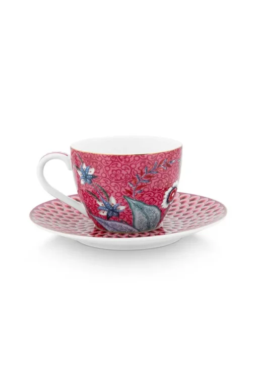 Flower Festival Espresso Tasse & Undertasse Dunkelrosa