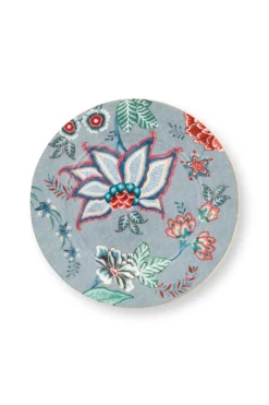 Flower Festival Gebäckteller Hellblau 17 cm