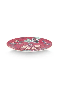 Flower Festival Set/4 Gebäckteller Dunkelrosa 17cm