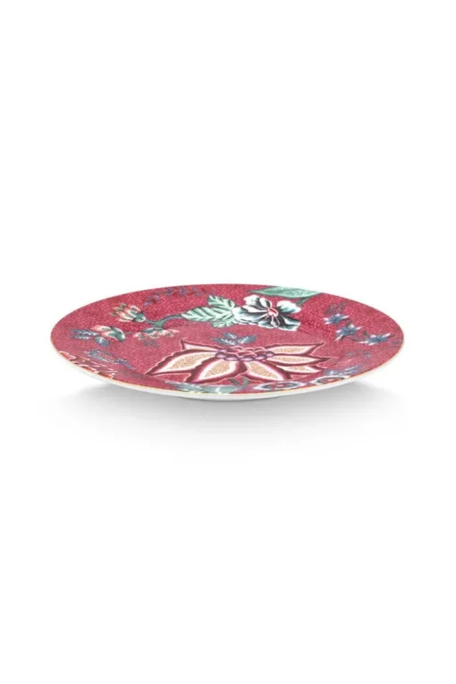 Flower Festival Set/4 Gebäckteller Dunkelrosa 17cm