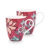 Flower Festival Set/2 Tassen Gross Dunkelrosa