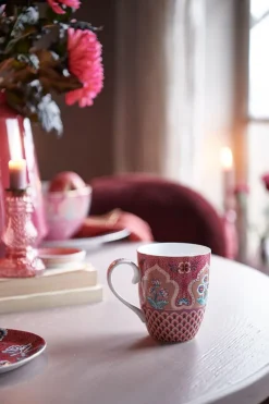 Flower Festival Tasse Gross Deco Dunkelrosa