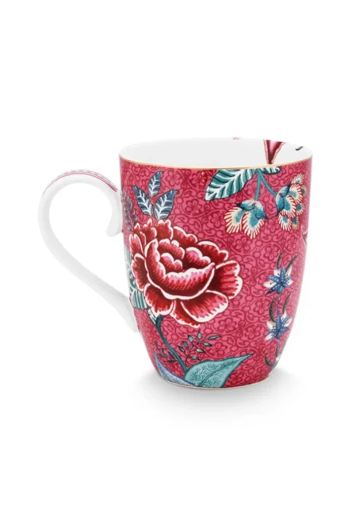 Flower Festival Tasse Gross Dunkelrosa