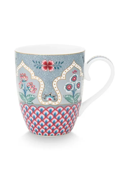 Flower Festival Tasse Gross Deco Hellblau