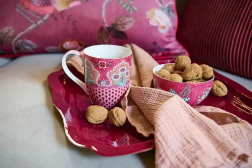 Flower Festival Tasse Gross Deco Dunkelrosa