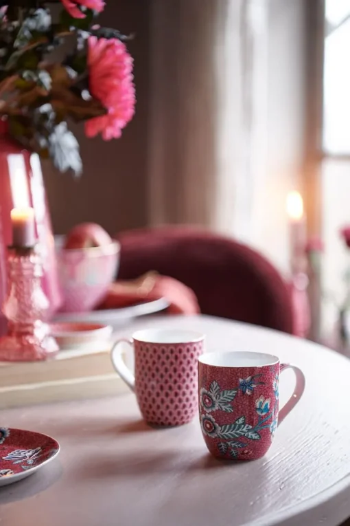Flower Festival Tasse Klein Dunkelrosa
