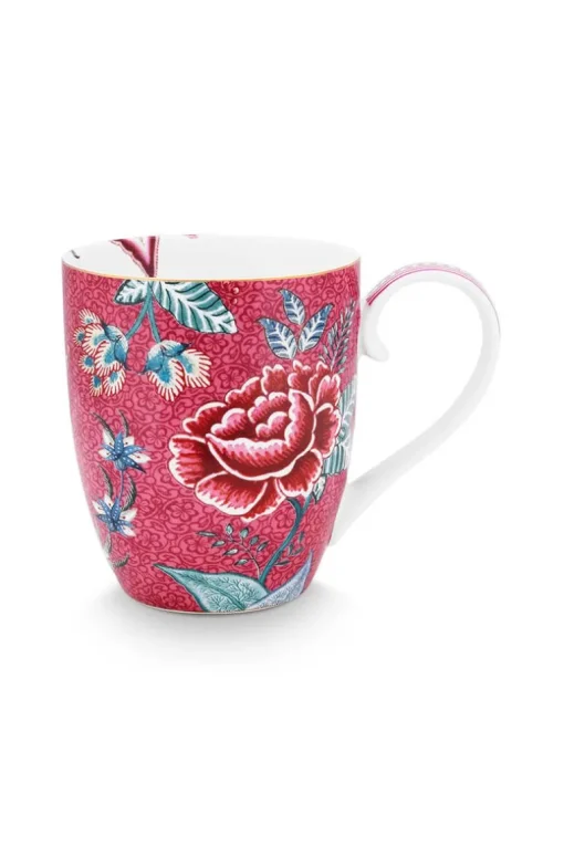 Flower Festival Tasse XL Dunkelrosa