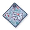 Flower Festival Topflappen Quadratisch Blau