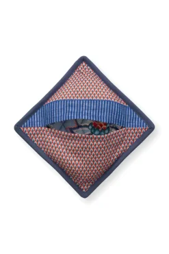 Flower Festival Topflappen Quadratisch Blau