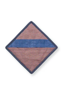 Flower Festival Topflappen Quadratisch Blau