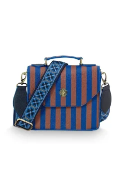 Frances Schultertasche Klein Streifen Blau