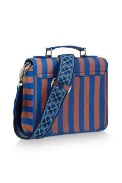 Frances Schultertasche Klein Streifen Blau