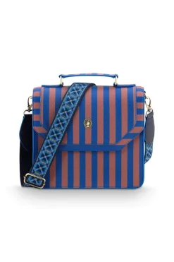 Frances Schultertasche Mittel Streifen Blau