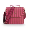 Frances Schultertasche Mittel Streifen Rosa