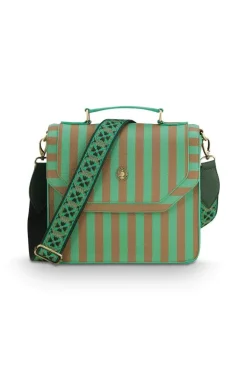 Frances Schultertasche Mittel Streifen Grün
