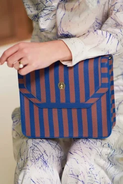 Frances Schultertasche Mittel Streifen Blau