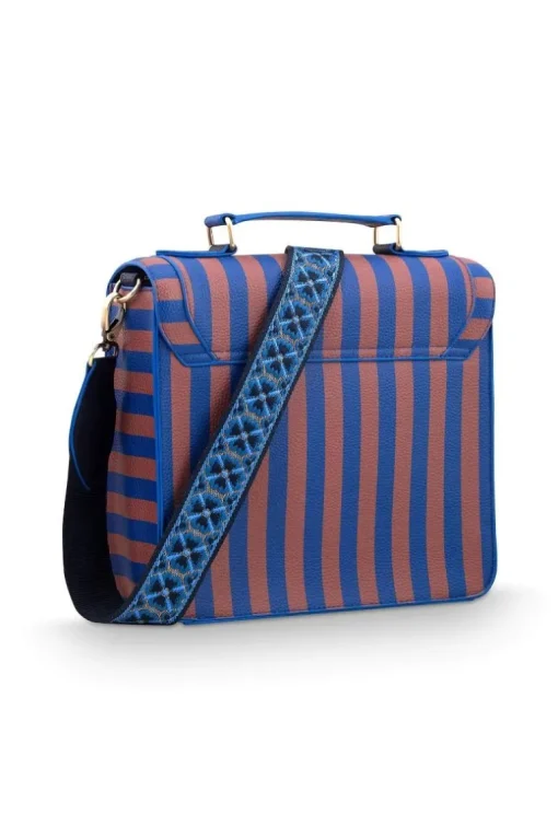 Frances Schultertasche Mittel Streifen Blau
