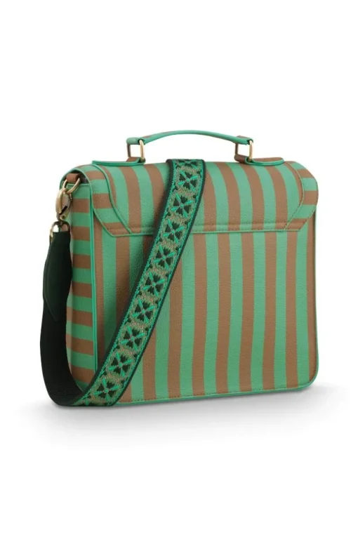 Frances Schultertasche Mittel Streifen Grün