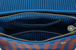 Frances Schultertasche Mittel Streifen Blau