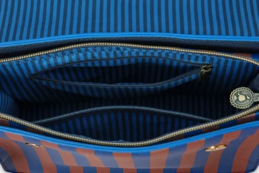 Frances Schultertasche Mittel Streifen Blau